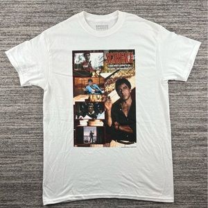 AMERICAN CLASSICS | Men’s 100% Cotton Tony Montana “SCARFACE” White Shirt Size M